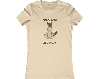 Yoga Lady-GSD Mom-Women's Favorite Tee-Cartoon Yoga