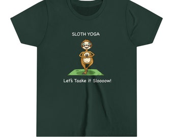 Sloth Yoga, Youth Short Sleeve Tee-Cartoon Yoga