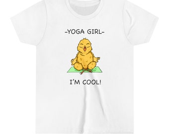 Chick Yoga-Youth Short Sleeve Tee-Cartoon Yoga