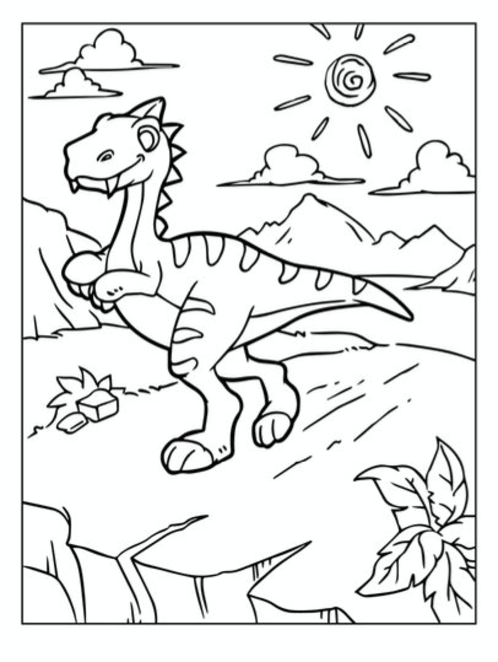 Dinasaur Coloring Pages Educational For Kids Total 34 Pages Etsy