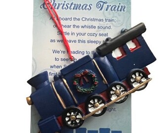 Kids Christmas Train North Pole Ornaments Hand Painted Gift