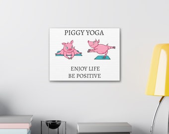 Piggy Yoga Canvas Gallery Wraps- Girls Room