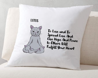 Inspirational Decorative Yoga Pillow Covers, Cases For Kids Adults Yoga Lovers, Cat Lovers Gift 20"x20" -Free Shipping