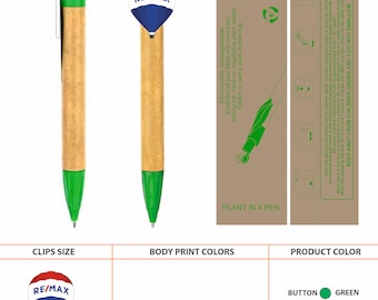 Re/Max Realtor Seed Pens, Plantable Favor, Earth Day Seed Pens,Logo Seed Pens Small Business Personalized, Free Shipping