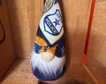 Police Gnome, First Responder Gift, Handmade Decoration
