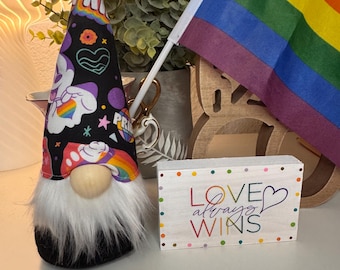 Disney Pride Gnome, Mickey Mouse, Rainbow Decor