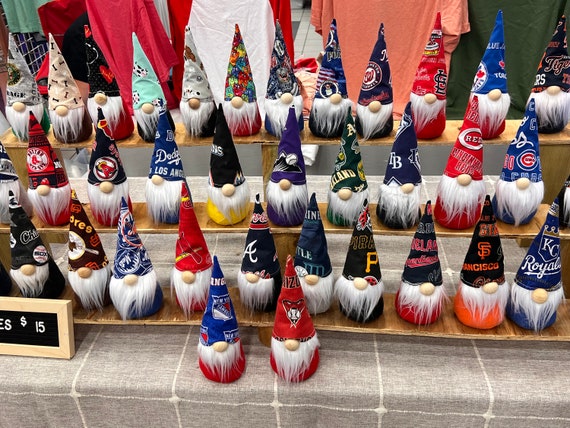 MLB BASEBALL GNOMES, tiered tray, home team mantle decor, Baseball fan gear, Gnomes