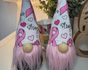 BREAST CANCER awareness GNOME, gift ideas, pink ribbon gnomes