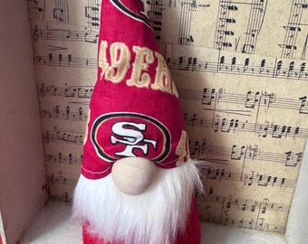 Gnomo de los San Francisco 49ers, mascota de fútbol americano de los 49ers, ideas para regalos, decoración de la NFL, gnomo de rally