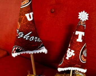 UT Longhorns Football-Weihnachtsbäume, Longhorns-Weihnachtsdeko, 2er-Set UT Longhorns Football-Weihnachtsbäume