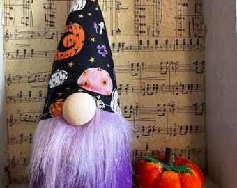 Halloween pink pumpkin Gnome, spooky gnome, Holiday Decor, Halloween gnome, pumpkins