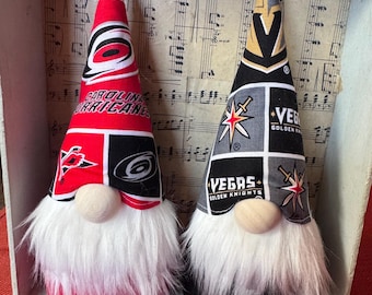 HOCKEY NHL GNOMES, hockey team merch, hand sewn gnomes, Stanley Cup champs