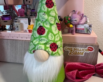 Ladybug Spring Gnome, 9 Inch, Gnome Decor