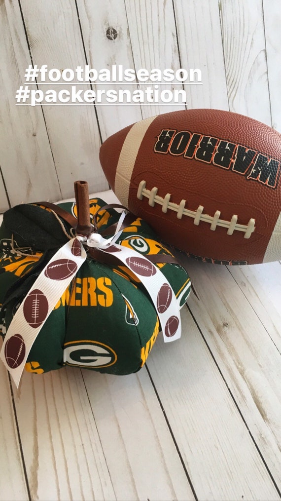 Green Bay Packers Pumpkin Football Home Decor Handmade Etsy