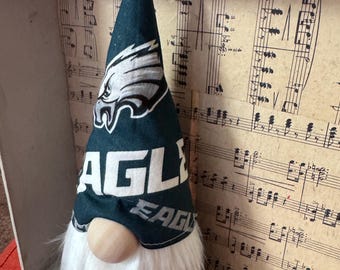 Gnomo de los Philadelphia Eagles, mascota de los Eagles, ideas para regalos de fútbol americano, decoración de la NFL, gnomo de rally