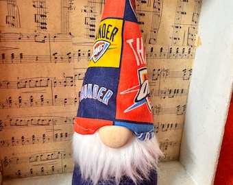 OKC GNOME, NBA Oklahoma City gnomes, basketball gnomes, fan gear, Thunder rally gnome, basketball fan gifts