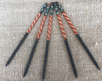 Vintage Paper Flag Wrapped Slate Pencils~5 School House Slate Pencils~5 Pariotic Pencils for School Slate Boards