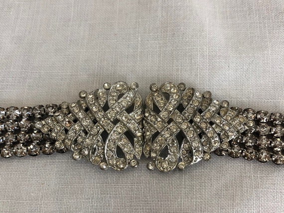 Vintage 1930's Prong Set Rhinestone Paste Belt~Fl… - image 2