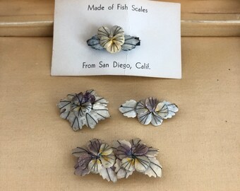 Antique 1930's Fish Scale Pins~Souvenir Seaside Pins from California~Gift for Her~Mother's Day~Bridesmaids~Wedding~Your Choice