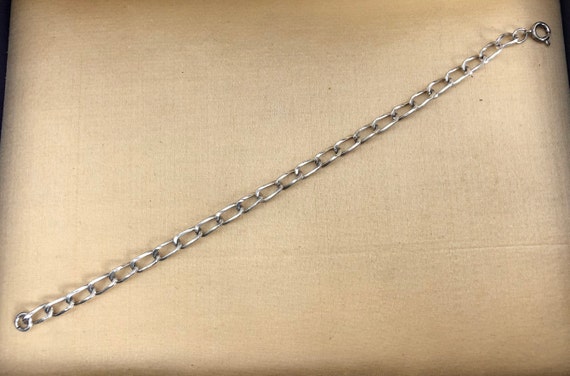 Vintage 1950's Sterling Silver Dainty Cable Link … - image 3