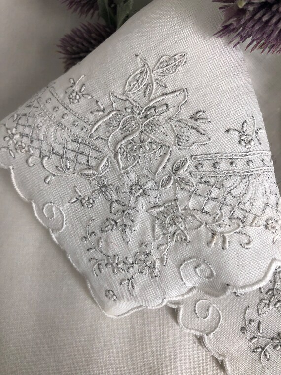 Vintage Appenzell Wedding Handkie~Fine Hand Embro… - image 4