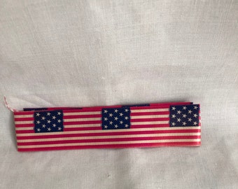 Vintage Antique Flag Ribbon~Silk USA Flag Ribbon~Red White and Blue USA Flag Ribbon~Patriotic Decor