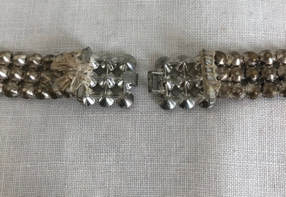 Vintage 1930's Prong Set Rhinestone Paste Belt~Fl… - image 4