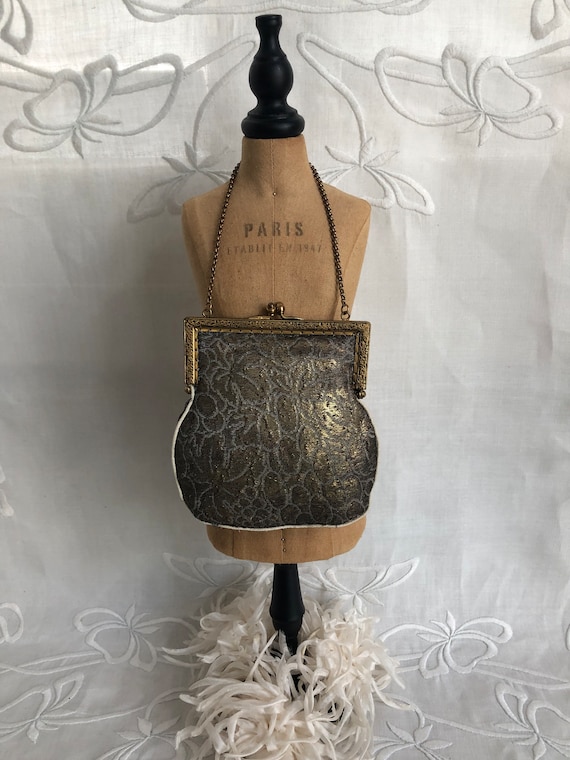 Vintage 1930's Gold Lame' Evening Purse~ Fancy Me… - image 1