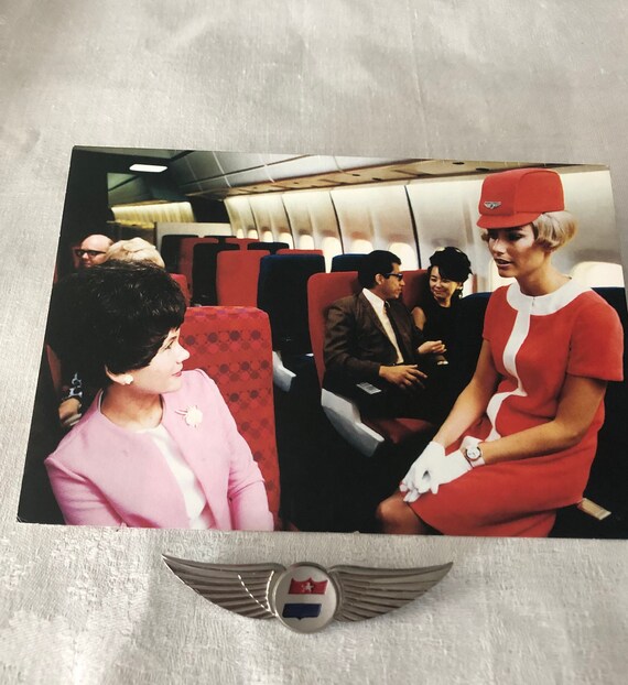 Vintage United Airlines Silver Stewardess Wings...Aut… Gem