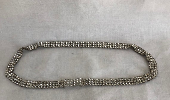 Vintage 1930's Prong Set Rhinestone Paste Belt~Fl… - image 7