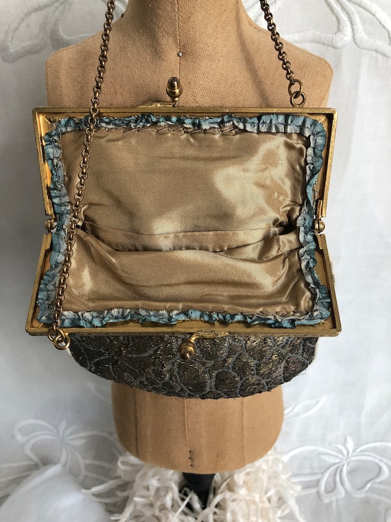 Vintage 1930's Gold Lame' Evening Purse~ Fancy Me… - image 4