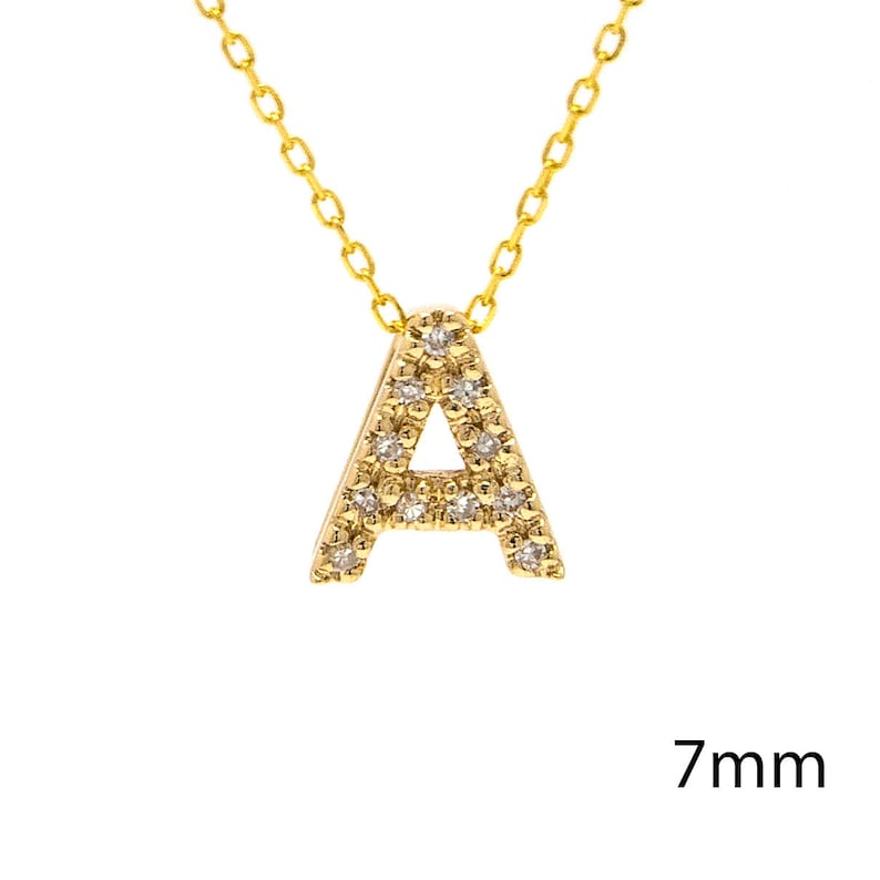 Diamond Initial Necklace Diamond Letter Necklace 14K Gold Etsy