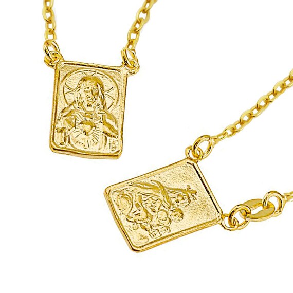 14k gold on sale scapular necklace
