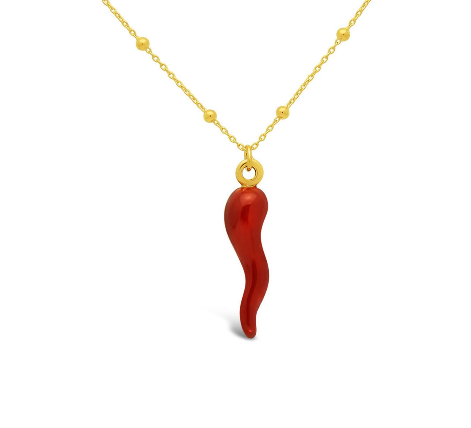 Italian Horn Necklace Red Italian Horn Cornicello Necklace Etsy