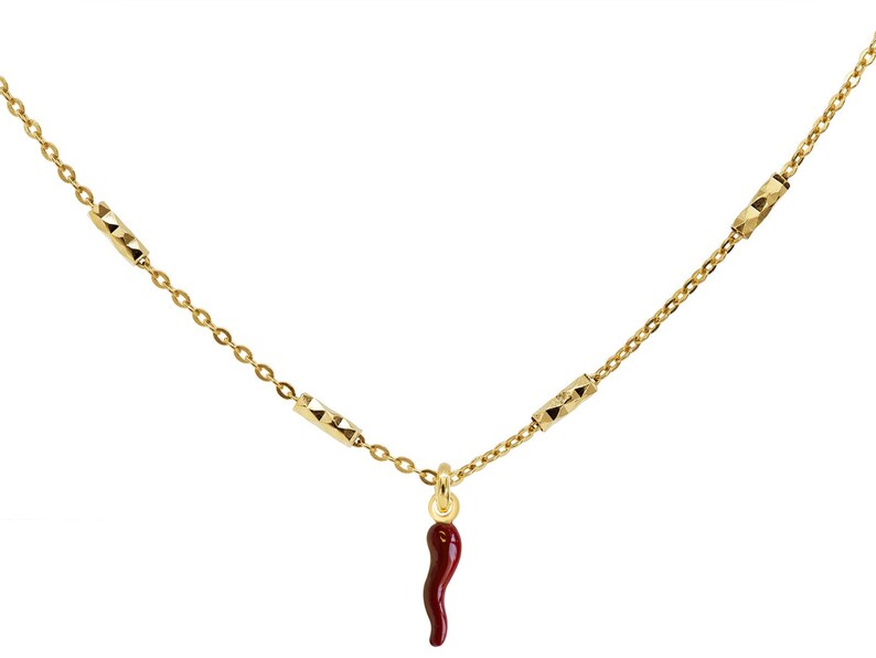 925 Sterling Silver Red Hot Chili Pepper Necklace dipped in image 8