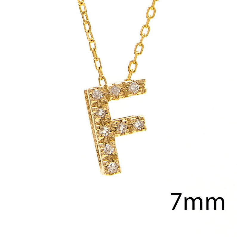 Diamond Initial Necklace Diamond Letter Necklace 14K Gold Etsy