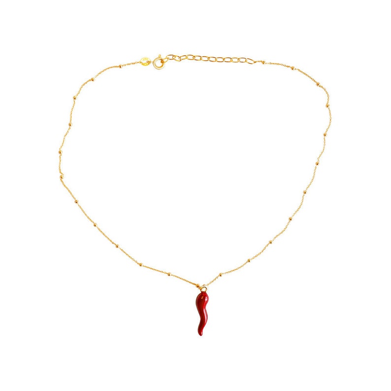 925 Sterling Silver Red Hot Chili Pepper Necklace dipped in image 7