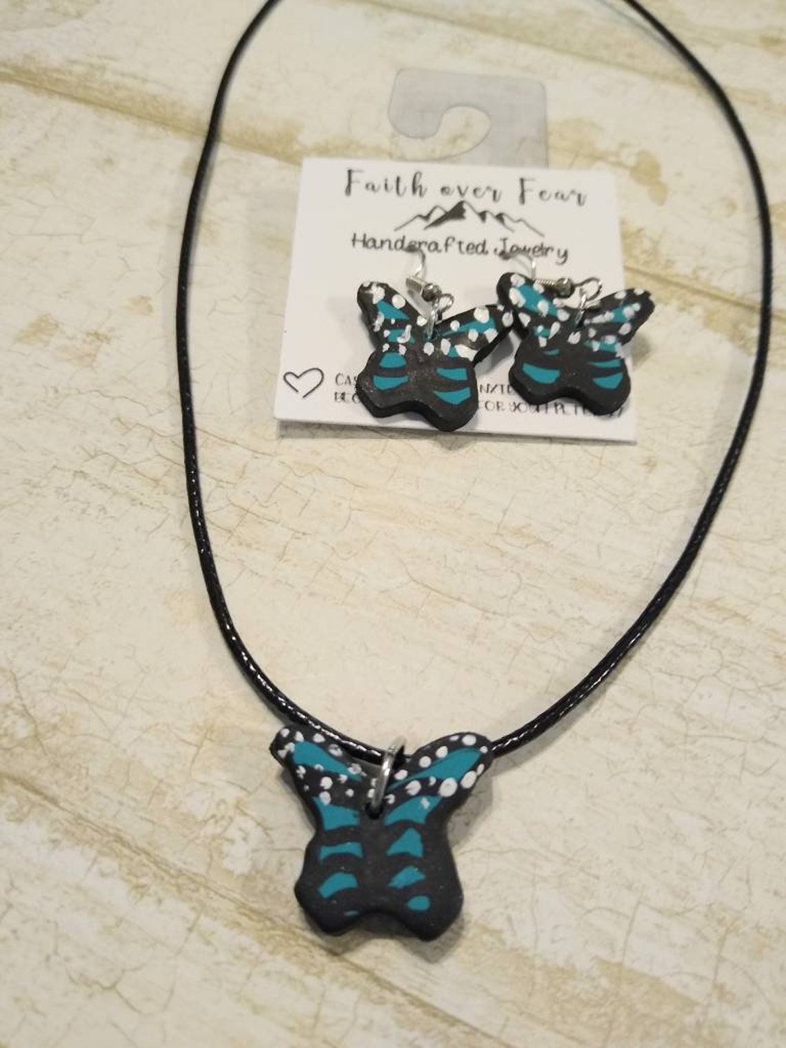 Butterfly earrings polymer clay handmade handpainted Etsy