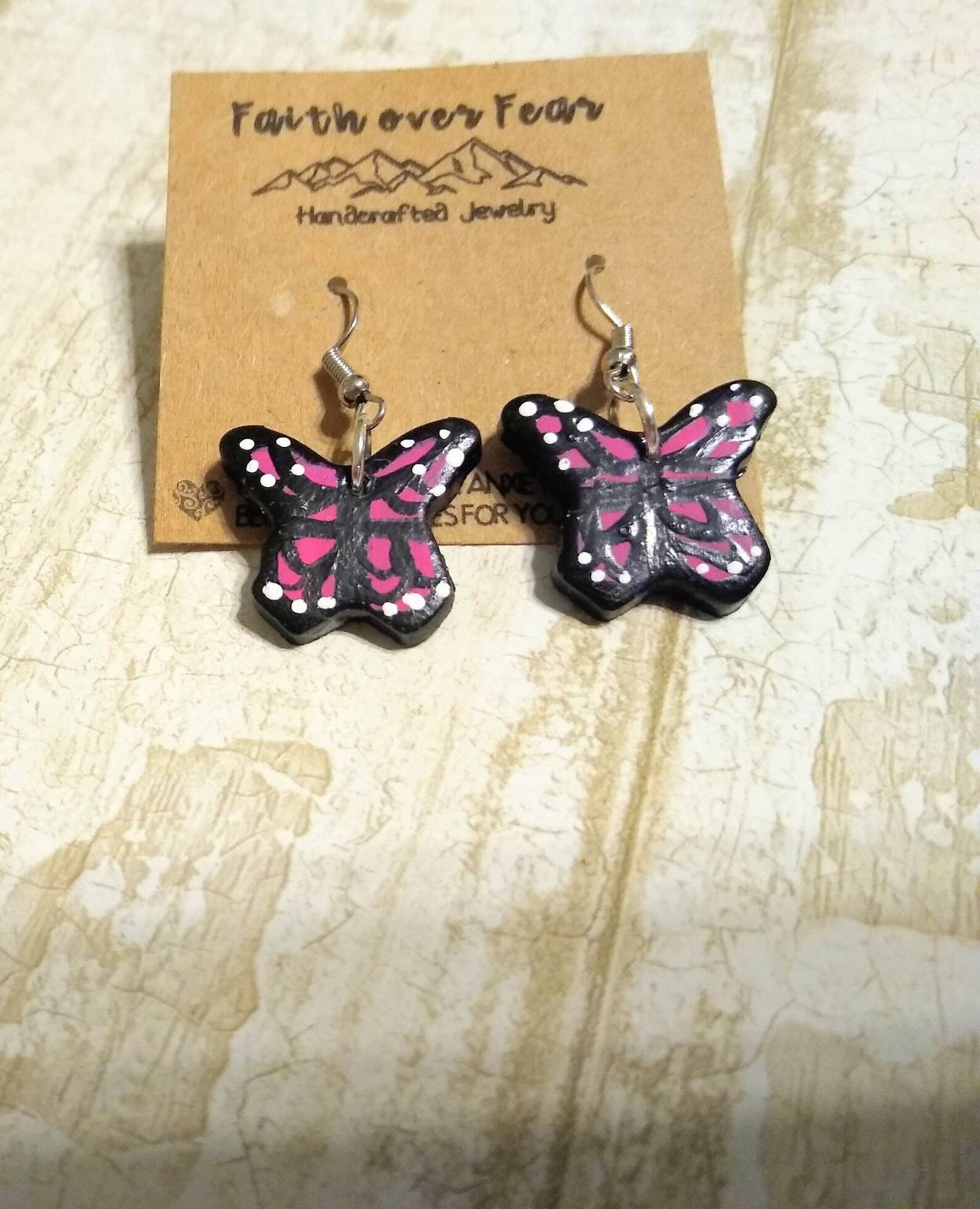 Butterfly earrings polymer clay handmade handpainted Etsy