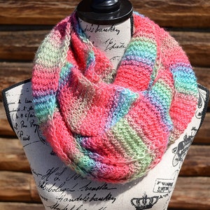Gifts For Her, Gifts For Him, Women&#39;s Accessories, Pink Knitted Scarf, Long Blue Knit Scarf, Green Infinity Scarf, Multicolored Scarf