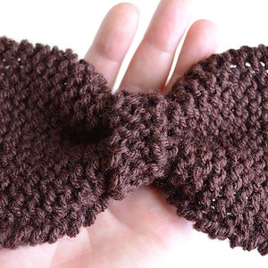 Gifts For Her, Gifts For Him, Dark Brown Hair Bow, Women&#39;s Accessories, Brown Bow, Brown Knitted Bow, Brown Knit Bow, Brown Men&#39;s Bow Tie