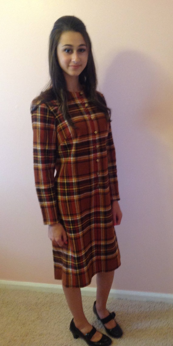 1960s Toni Todd Plaid Dress