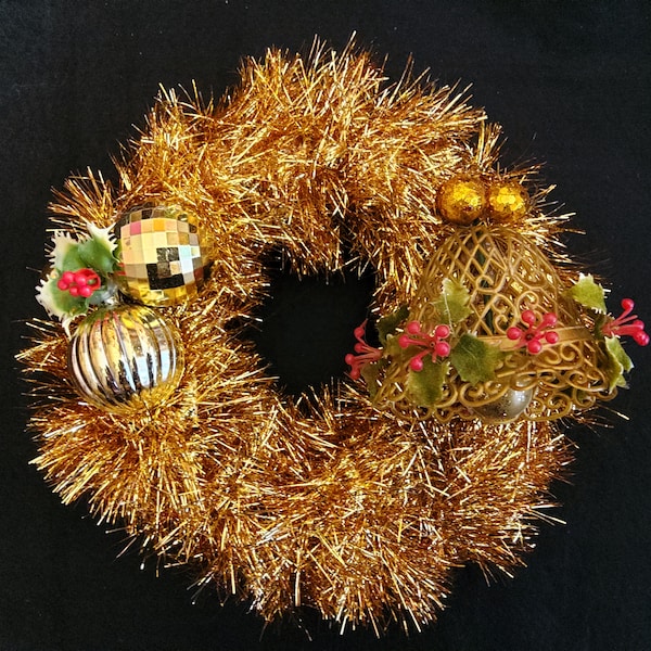 Tinsel Wreath Etsy