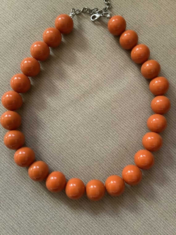 Vintage MOD Choker , Rust Orange Necklace,15” Neck