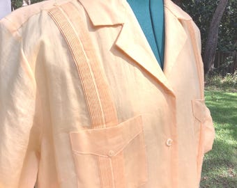 Linen Dress SzXL, J.M.P. Yellow Market Garden Dress