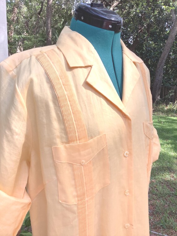 Linen Dress SzXL, J.M.P. Yellow Market Garden Dress