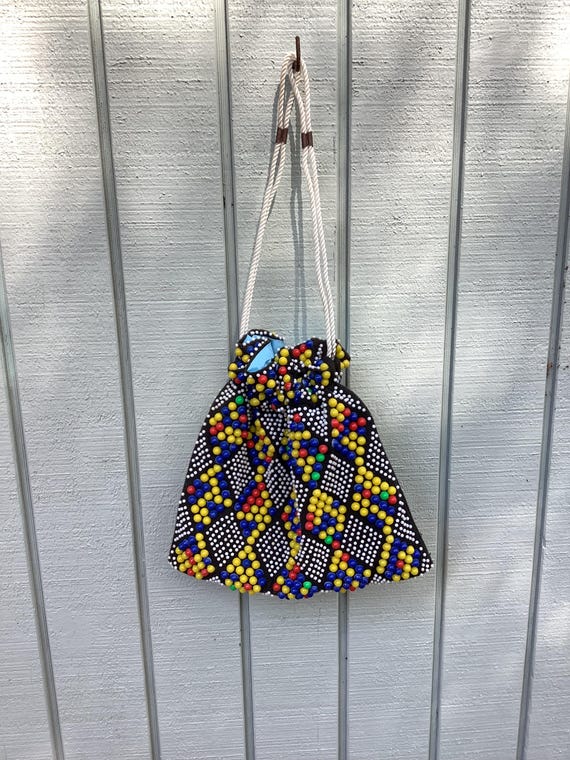 50’s Rock Candy Handbag, Dot Candy Pull Cord Purse - image 3