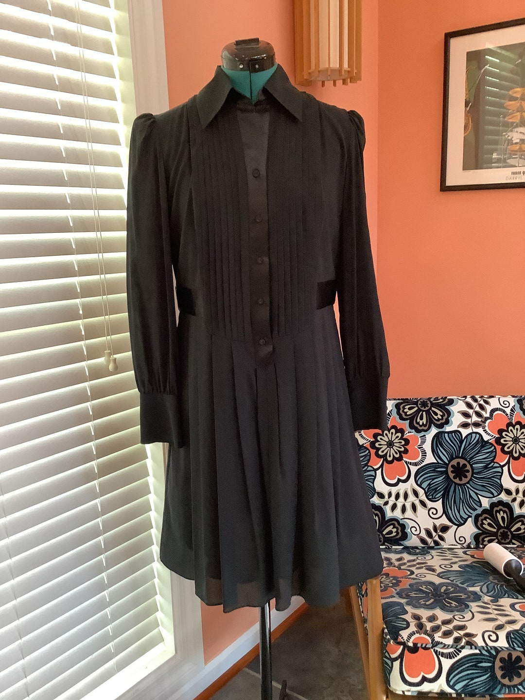 SILK APRON TUXEDO DRESS main image 1