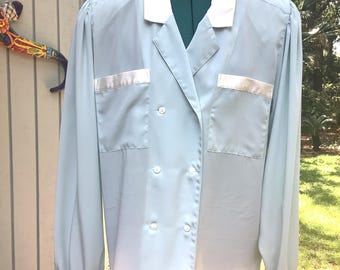 Double Breast Blouse, Sz 10, COUNTERPARTS, Padded Shoulder Shirts