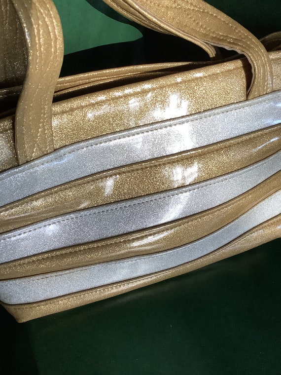 Vintage Vinyl Handbags, Sparking Gold and Silver … - image 8